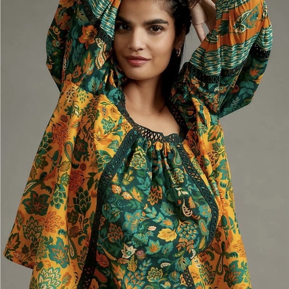 FARM Rio Tops - Farm for Anthropologie Multicolor Floral Blouse